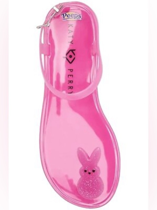 NEW KATY PERRY x PEEPS Pink Jelly Sandals with Bunny Design - Picture 3 of 12